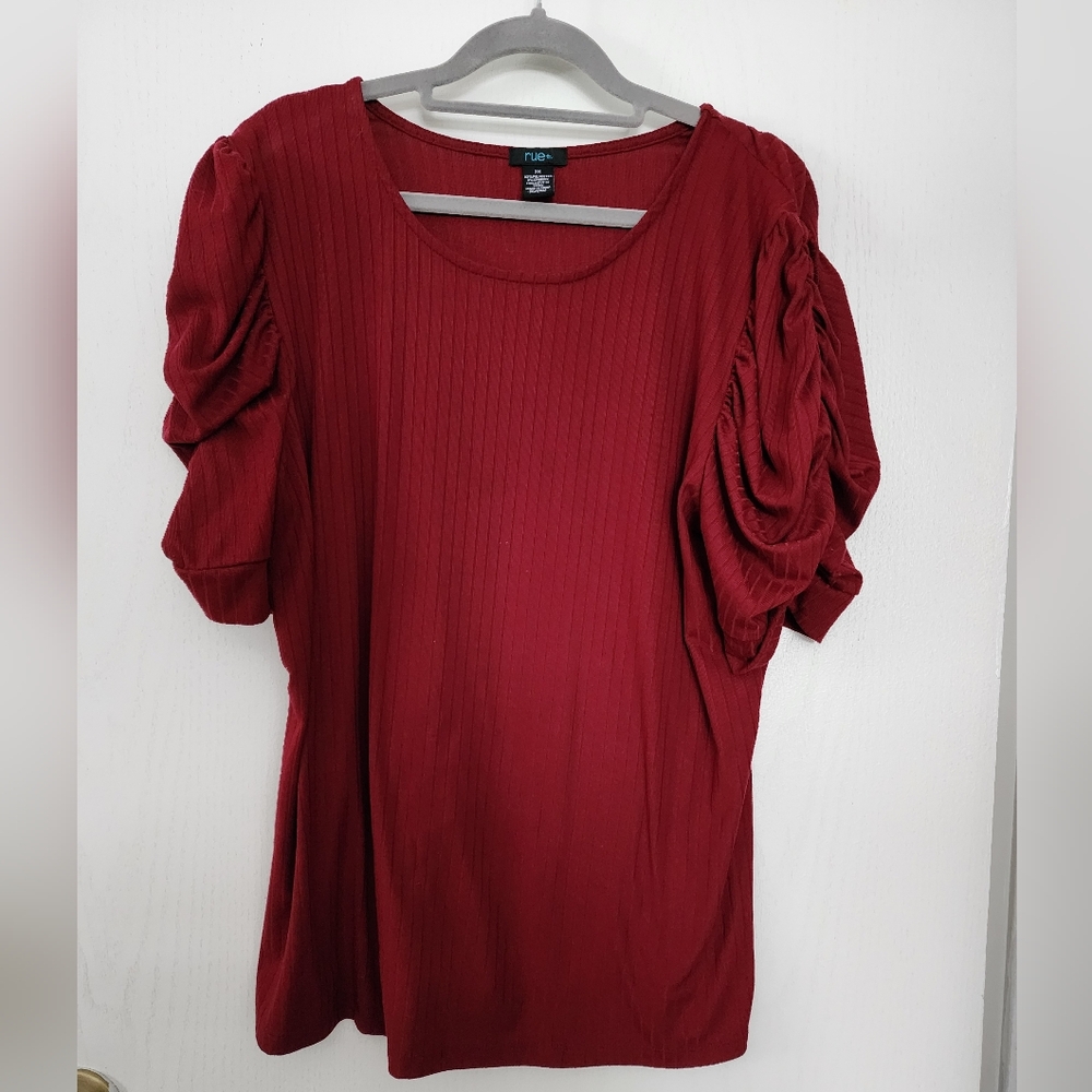Rue21 Puff Sleeve Maroon Top 2X